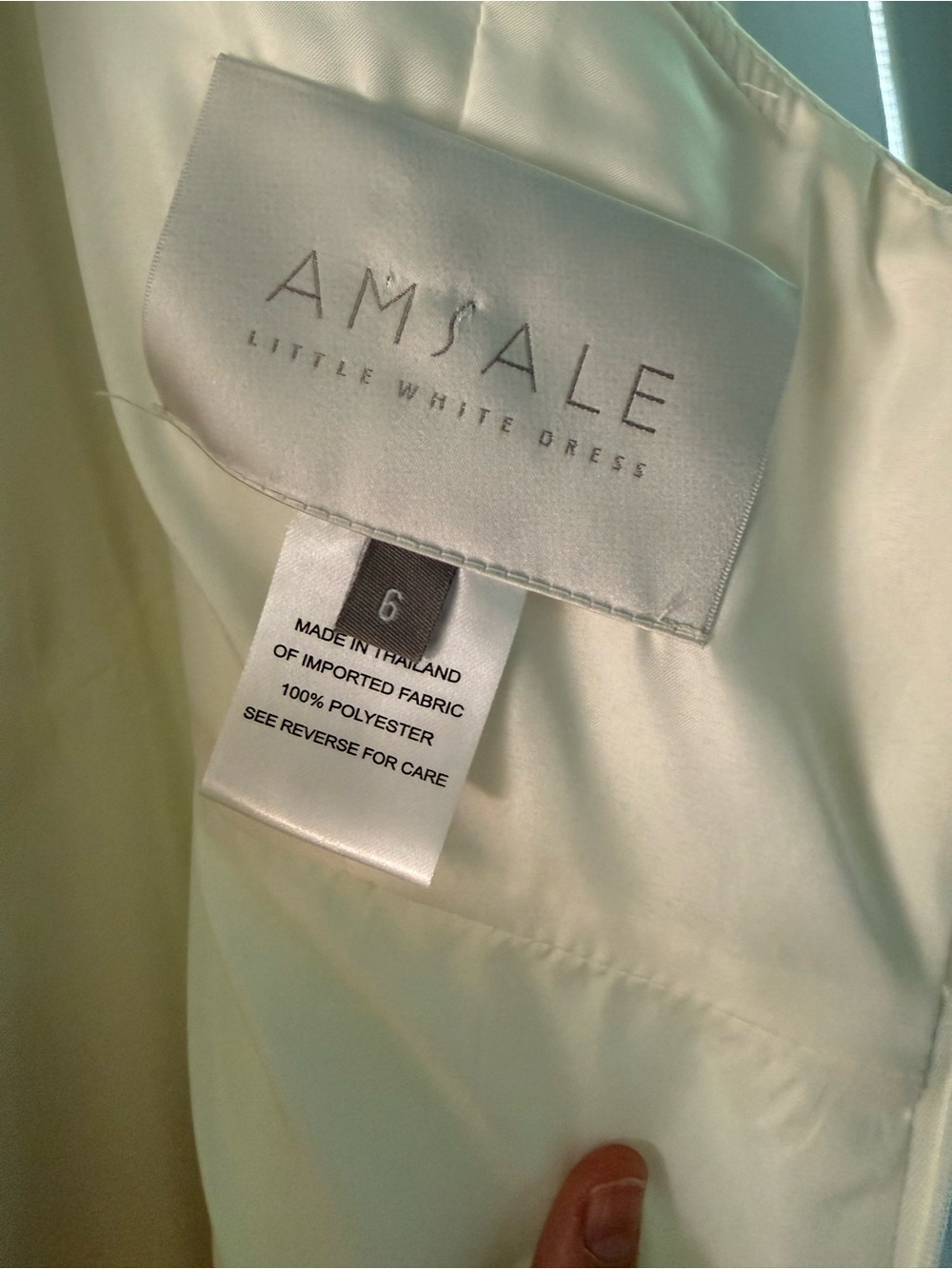 Amsale Little White Dress in Ivory Satin - Picture 11 of 11